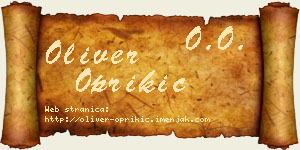 Oliver Oprikić vizit kartica